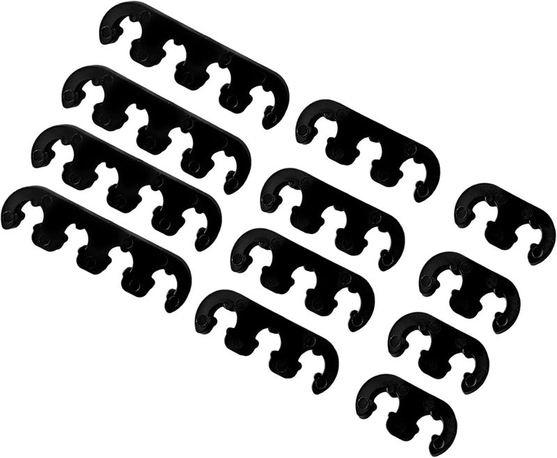 PACLVIO 12 PCS Spark Plug Wire Separator, 7mm 8mm 8.5mm 8.8mm Spark Plug Branch Clamp, Car Engine Spark Plug Separators, Car Accessories Vehicle Ignition Wire Separators Holder (Black) - Image 1
